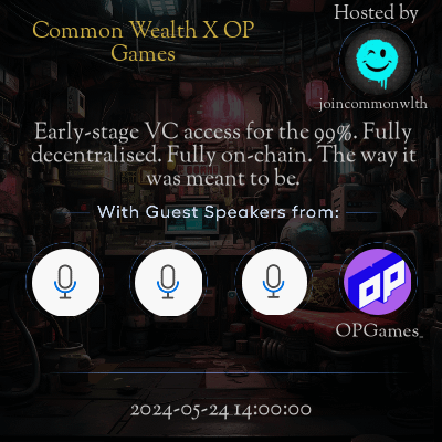 Common Wealth X OP Games event with guest speakers.