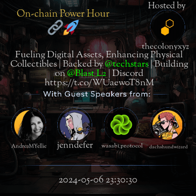 On-chain Power Hour digital assets event poster.