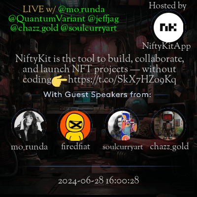 LIVE w/ @mo_runda @QuantumVariant @jeffjag @chazz_gold @soulcurryart