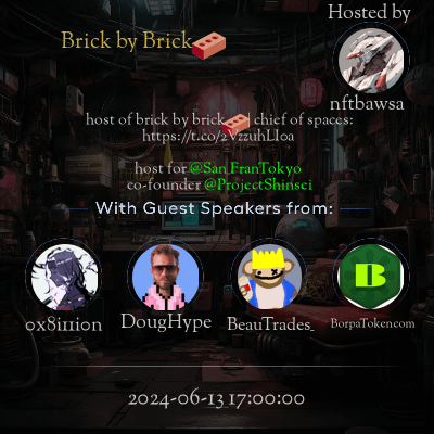 Brick by Brick event poster with guest speakers.