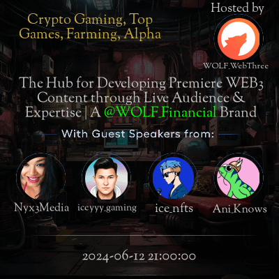 Crypto gaming event with guest speakers June 12, 2024.