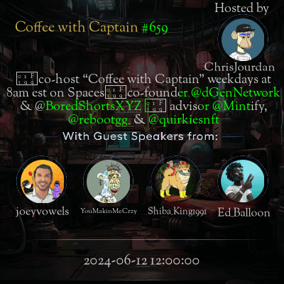 Coffee with Captain event flyer with guest speakers.