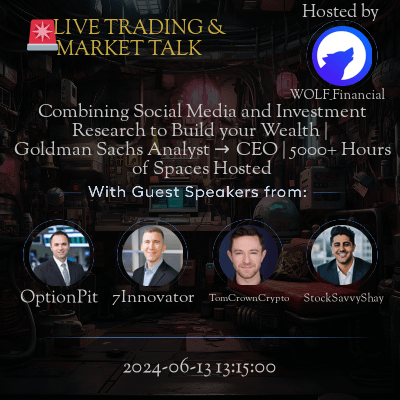 Live trading talk with guest speakers, June 13, 2024.