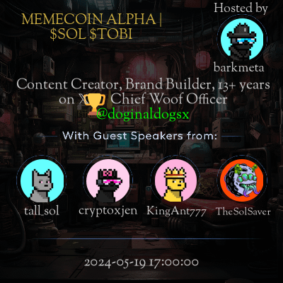 Memecoin Alpha event with guest speakers.