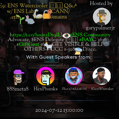 ENS Watercooler Q&A event details with guest speakers.