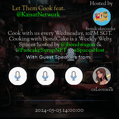 Weekly Web3 cooking event poster for Let Them Cook.