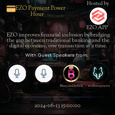 EZO Payment Power Hour event details and guest speakers.